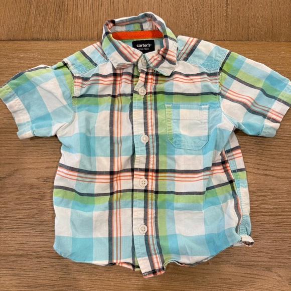 Carter's Other - Carter's Multicolor Plaid Baby Short Sleeve Button Up Shirt